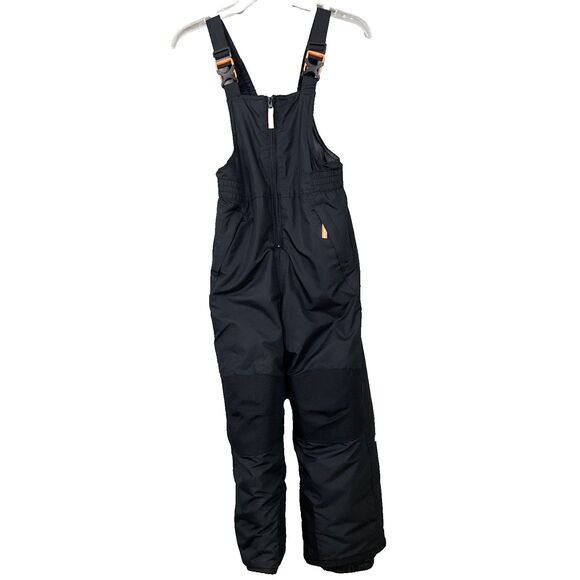 Champions Snow ski Bib overalls Kid’s S 6/7 Black Adj. double reinforced knees. - Picture 1 of 11